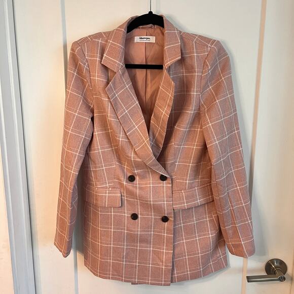 Showpo Pink Plaid Women's Blazer - Picture 4 of 11